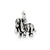 Antiqued Basset Hound Charm in Sterling Silver