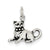 Antiqued Cat Charm in Sterling Silver