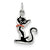 Sterling Silver Black Enameled Cat Charm hide-image