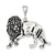 Antiqued Lion Charm in Sterling Silver
