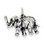 Antiqued Elephant Charm in Sterling Silver