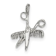Sterling Silver Comb & Scissors Charm hide-image