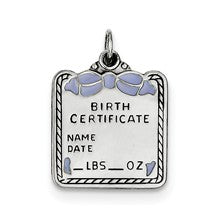 Sterling Silver Blue Birth Certificate Charm hide-image