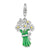 Enameled Bouquet of Daisies Charm in Sterling Silver