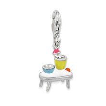 Amore La Vita Sterling Silver Enameled Table and Bowls Charm hide-image
