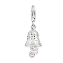 Amore La Vita Sterling Silver Wedding Bell with CZ And Pearl Charm hide-image