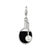 Enamel Simulated Pearl Paddle Charm in Sterling Silver