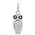 Enamel Swarovski Element Owl Charm in Sterling Silver