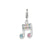 Swarovski Element Music Note Charm in Sterling Silver