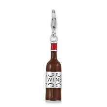 Amore La Vita Sterling Silver and Enamel Red Wine Bottle Charm hide-image