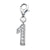 CZ Number 1 Charm in Sterling Silver