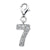 CZ Number 7 Charm in Sterling Silver