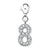 CZ Number 8 Charm in Sterling Silver