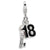 3-D Enameled 18 and Key Charm in Sterling Silver