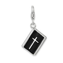 Amore La Vita Sterling Silver 3-D Enameled Bible with Cross Charm hide-image