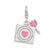 And Enameled Bulls eye Charm in Sterling Silver