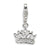 CZ Crown Charm in Sterling Silver