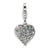 Amore La Vita Sterling Silver 3-D CZ & Red Enamel Heart Charm hide-image