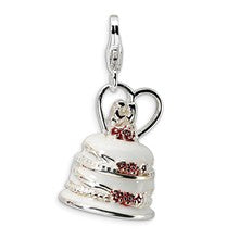 Amore La Vita Sterling Silver 3-D Enameled Wedding Cake Charm hide-image