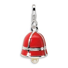 Amore La Vita Sterling Silver FW Cultured Pearl Red Enamel Bell Charm hide-image