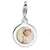 Polished Circle Frame Charm in Sterling Silver