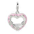 Amore La Vita Sterling Silver 2-D Pink Enameled Heart Photo Charm hide-image