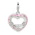 2-D Pink Enameled Heart Photo Charm in Sterling Silver