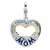 2-D Blue Enameled Mom Photo Charm in Sterling Silver