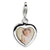 Polished Heart Frame Charm in Sterling Silver