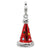 3-D Enameled Red Party Hat Charm in Sterling Silver