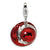 3-D Enameled Red Hat with Charm in Sterling Silver