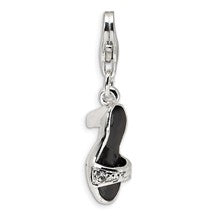 Amore La Vita Sterling Silver Black Enamel & Polished Shoe Charm hide-image