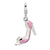 Amore La Vita Sterling Silver Pink Enameled Bow-top High Heel Charm hide-image
