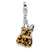 CZ Black/Yellow Enameled Overall Charm in Sterling Silver