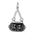 3-D Enameled Black Handbag Charm in Sterling Silver