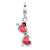 Enameled Coral Heart Sunglasses Charm in Sterling Silver