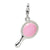 3-D Enameled Pink Hand Mirror Charm in Sterling Silver