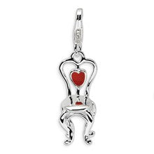 Amore La Vita Sterling Silver 3-D Enameled Chair with Heart Charm hide-image