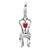 3-D Enameled Chair with Heart Charm in Sterling Silver
