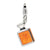 3-D Orange Enamel Perfume Bottle Charm in Sterling Silver