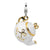 Gold-Plated White Enameled Tea Pot Charm in Sterling Silver