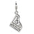 3-D Enameled Grand Piano Charm in Sterling Silver