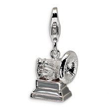 Amore La Vita Sterling Silver 3-D Polished Phonograph Charm hide-image