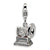 3-D Polished Phonograph Charm in Sterling Silver