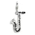 3-D Enameled Saxophone Charm in Sterling Silver