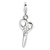 Polished Scissors Charm in Sterling Silver