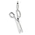 Polished Movable Scissors Charm in Sterling Silver