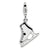 3-D Ice Skate with Charm in Sterling Silver