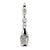 CZ Champagne Bottle Charm in Sterling Silver