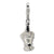 3-D CZ Champagne in Ice Bucket Charm in Sterling Silver